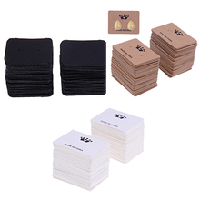Tarjetas de papel Kraft en blanco para pendientes, 100 Uds., 3,5x2,5 cm, tarjetas de recuerdo, Color blanco, negro y marrón 2024 - compra barato