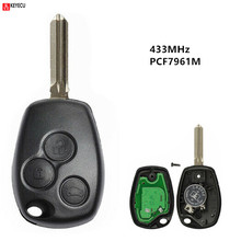 Keyecu New Replacement Remote Car Key 3 buttons 433MHz PCF7961M HITAG AES Chip for Renault Uncut HU136TE Blade 2024 - buy cheap