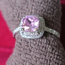 Женское Обручальное кольцо 1 карат, очаровательное розовое кольцо из чистого золота 14 к в форме подушки с имитацией бриллианта, лучший дизайн, никогда не выцветает 2024 - купить недорого
