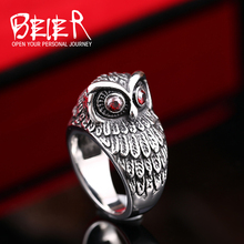Beier-anillo de acero inoxidable de 316L, anillo de búho de alta calidad, piedras Rojas, joyas de motorista, LLBR8-298R, nueva tienda 2024 - compra barato