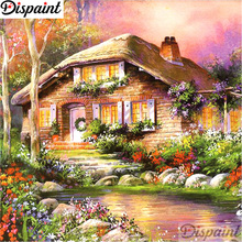 Dispaint Completo Quadrado/Rodada Broca 5D DIY Pintura Diamante "Casa cenário flor" 5D 3D Bordado Ponto Cruz home Decor A11122 2024 - compre barato