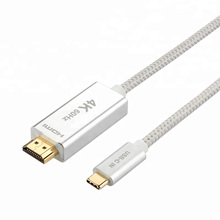 Cable de USB tipo C a HDMI USB 3,1, convertidor tipo C a HDMI, 4K, 60Hz, HD, adaptador de aleación de aluminio trenzado 2024 - compra barato