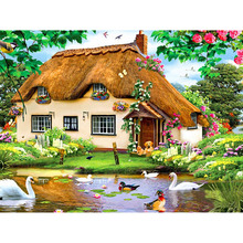 Cross Stitch Kit DIY Diamond Embroidery Thatched cottage Full Square/round Diamond Painting Mosaic Home Decor 2024 - buy cheap
