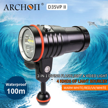 ARCHON D35VP II 4200lm dive photography light diving lighting lamp 18650 Li-ion batter dive lights Video Light+Red+UV+Spot lamp 2024 - buy cheap