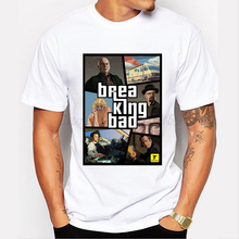 New fashion men Breaking Bad Gta V t shirt short sleeve casual hipster funny tops male cartoon printed funny tee shirts for boy 2024 - buy cheap