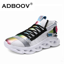 Adboov tênis de corrida masculinos, calçados lisos e esportivos de malha, com absorção de impacto, da moda, para homens 2024 - compre barato