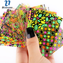 24pcs/lot Nail Stickers 3d Beauty Sticker for Nails Colorful Leaf Design Nail Art Charms Manicure Decals Decorations JH147 2024 - buy cheap