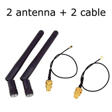10PCS/lot 2.4GHz 3dBi WiFi 2.4g Antenna Aerial RP-SMA Male wireless router+ 17cm PCI U.FL IPX to RP SMA Male Pigtail Cable 2024 - buy cheap