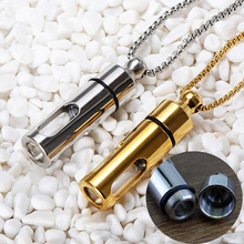 Titanium Storage Bottle Openable Put Into Perfume Bottles Memorial Ash Pendants Necklace Cylinder Lovers Jewelry Couple Keepsake 2024 - buy cheap