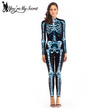 [Você é mysecret] halloween cosplay traje wicked cristal esqueleto assustador traje para mulheres macacão festa catsuit bodysuit 2024 - compre barato