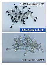 500pcs/lot LED 3mm 940nm IR Infrared Emitting & Receiving Diode Round Tube Light Each 250pcs 2024 - buy cheap