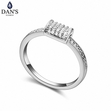 Женское кольцо с цирконием класса ААА DAN'S, белое кольцо с инкрустацией из настоящих австрийских кристаллов, 109676 2024 - купить недорого