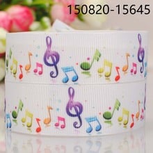 free shipping 50 yards 7/8 " 22 mm cozy Music symbol pattern print grosgrain tape ribbons hairbow 2024 - buy cheap