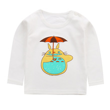 Meninas camiseta algodão puro primavera outono bebê outono menina menino camiseta das crianças camisa de mangas compridas 2024 - compre barato
