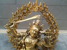 Статуя будды MANJUSHRI, 14 см, украшение для сада, 100% натуральная бронза 2024 - купить недорого