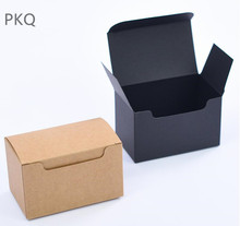 50pcs Black/Brown Cardboard Box Small Kraft Paper Package Box ID Card/Soap/Jewelry Box Handmade Paper Gift Boxes Carton 10x6x6cm 2024 - buy cheap
