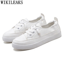 Sapatos brancos femininos de couro, tênis casual para mulheres, 2021 2024 - compre barato