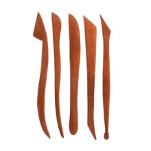 5 peças de argila vermelha escultura faca de madeira cerâmica ferramenta de moldagem argila escultura moldar faca de madeira prático 2024 - compre barato
