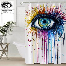 Rainbow Fire by Pixie Cold Art Shower Curtain Colorful Eye Waterproof Watercolor Bathroom Curtain With Hooks 180x180 Home Decor 2024 - buy cheap