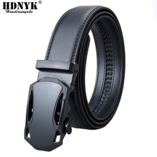 Hot Designer Men's Belt Cow Leather Belts Brand Fashion Automatic Buckle Black Genuine Leather Belts for Men 3.4cm Width 2024 - buy cheap