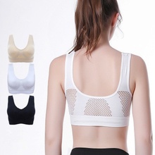 2019 new arrival Sports bra hollow mesh vent hole sports bra ladies yoga running underwear vest 2024 - buy cheap