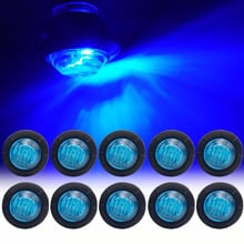 Luzes de marcador laterais de reboque, luzes à prova d'água de 12v, 3led de 3/4 ", lâmpada de luz azul e traseira para caminhões, com 10 peças 2024 - compre barato