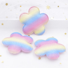 8Pcs Shiny Iridescence Powders Padded Appliques Flower Patches for DIY Baby Hair Bands Bow Clips Accessories Clothing Sewing S33 2024 - buy cheap