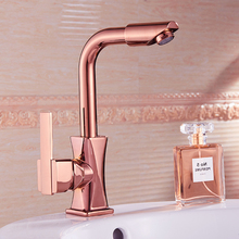 Basin Faucets Rose Gold Deck Paint Mounted Bathroom Faucet Brass Bathroom Tap Mixer Crane Torneira Single Handle Hot Cold Faucet 2024 - buy cheap