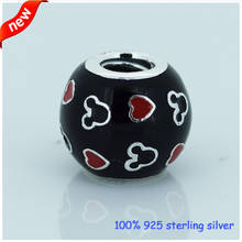 Fits for Pandora Bracelets New Original 100% 925 Sterling Silver Charms Mickey & Hearts Silver Beads DIY Making Free Shipping 2024 - buy cheap