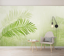 Decorative wallpaper Fresh green plant watercolor leaf background wall 2024 - buy cheap