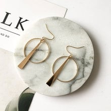 Fashion Jewelry Temperament Simple Earrings Retro Long Circle Ear Line Geometric Earrings For Women Statement earrings 2024 - buy cheap