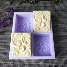 PRZY Four-hole Square Ripple Soap Silicone Soap Mold Handmade Soap DIY Aroma Mould Soap Making Moulds Resin Clay Molds 2024 - buy cheap