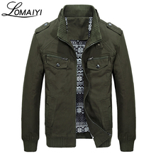 LOMAIYI Men's Military Style Pure Cotton Spring Autumn Jacket Men Casual Coat With Zipper Pockets Khaki Male Jackets,BM168 2024 - buy cheap