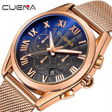 CUENA New Fashion Quartz Mens Watches Top Brand Luxury Waterproof Watch Men Sports Mesh Steel Business Watch Relogio Masculino 2024 - buy cheap