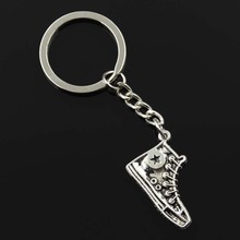 New Fashion Men 30mm Keychain DIY Metal Holder Chain Vintage Basketball Shoes 30x20mm Silver Color Pendant Gift 2024 - buy cheap
