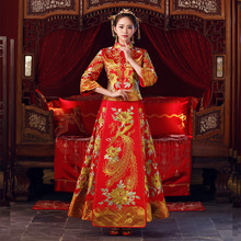 Vestido de noiva estilo chinês, vestido de noiva bordado chinês tradicional para mulheres estilo plus size 2024 - compre barato