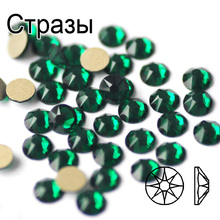 Nail Strass SS10-SS30 Crystal Emerald Rhinestones FlatBack Nail Rhinestone 3D Non HotFix Nail Art Decoration DIY Glass Manicure 2024 - buy cheap