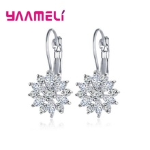 Hottest Sale Genuine 925 Sterling Silver Austrian Crystal Flower Exquisite Dangle Earrings for Women Luxury Jewelry Making 2024 - buy cheap