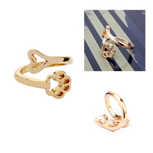 Pet Lover Ring Women Jewelry Dog Cat Paw Shape Finger Rings Fashion Accessories for Female Girl Gift 2024 - buy cheap