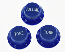 KAISH-Juego de perillas de guitarra 3 ST, perilla de volumen y tono, azul/blanco 2024 - compra barato