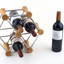 Estante hexagonal de madera para vino, soporte de exhibición para vino, KJ 3007, 1 unidad 2024 - compra barato