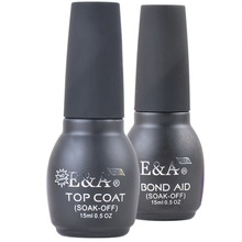 E&A Base and Top Coat  Kits for professional gel nail polish no cleanser manicure pack of 2 pcs 15ml 0.5Oz 2024 - buy cheap