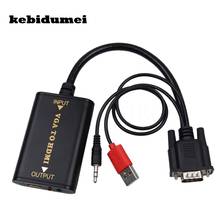 kebidumei 2021 1080P VGA to HDMI-compatible Converter Audio AV Converter HDTV Video Cable VGA2HDMI For HDMI-compatible TV Laptop 2024 - buy cheap
