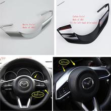 Aparência interior de fibra de carbono/fosco integrada, guarnição capa para volante de automóveis mazda visual cx9 2017 2018 2019 2020 2024 - compre barato