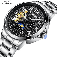GUANQIN-Reloj de negocios para hombre, nuevo accesorio masculino de pulsera resistente al agua con mecanismo automático de Tourbillon, complemento mecánico de marca de lujo 2024 - compra barato