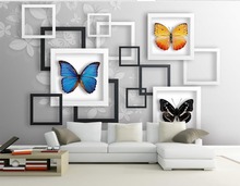 3D stereoscopic wallpaper butterfly papel parede mural wallpaper 3d murals wallpaper for living room 2024 - buy cheap