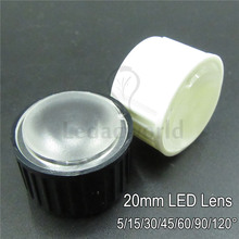 Juego de 50 lentes ópticas LED de 20mm, superficie de escarcha, PMMA, ángulo de soporte blanco/Negro, 5, 15, 30, 45, 60, 90, 120 grados, para bombillas LED DIY 2024 - compra barato