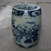 Jingdezhen banco de porcelana cerâmica, pintado à mão, antigo, flor azul e branca e pássaros, de porcelana cerâmica 2024 - compre barato
