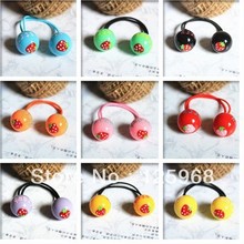 Free Shipping!New 24pcs/lot Fashion Hair Accessary,strawberry Fruit Print Design,Elastic Hair Bands Ties Ponytail Holder 2024 - buy cheap