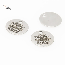 10pcs/lot Grateful charm Give thanks with a grateful heart Stainless steel message Charm pendant 20mm 2024 - buy cheap